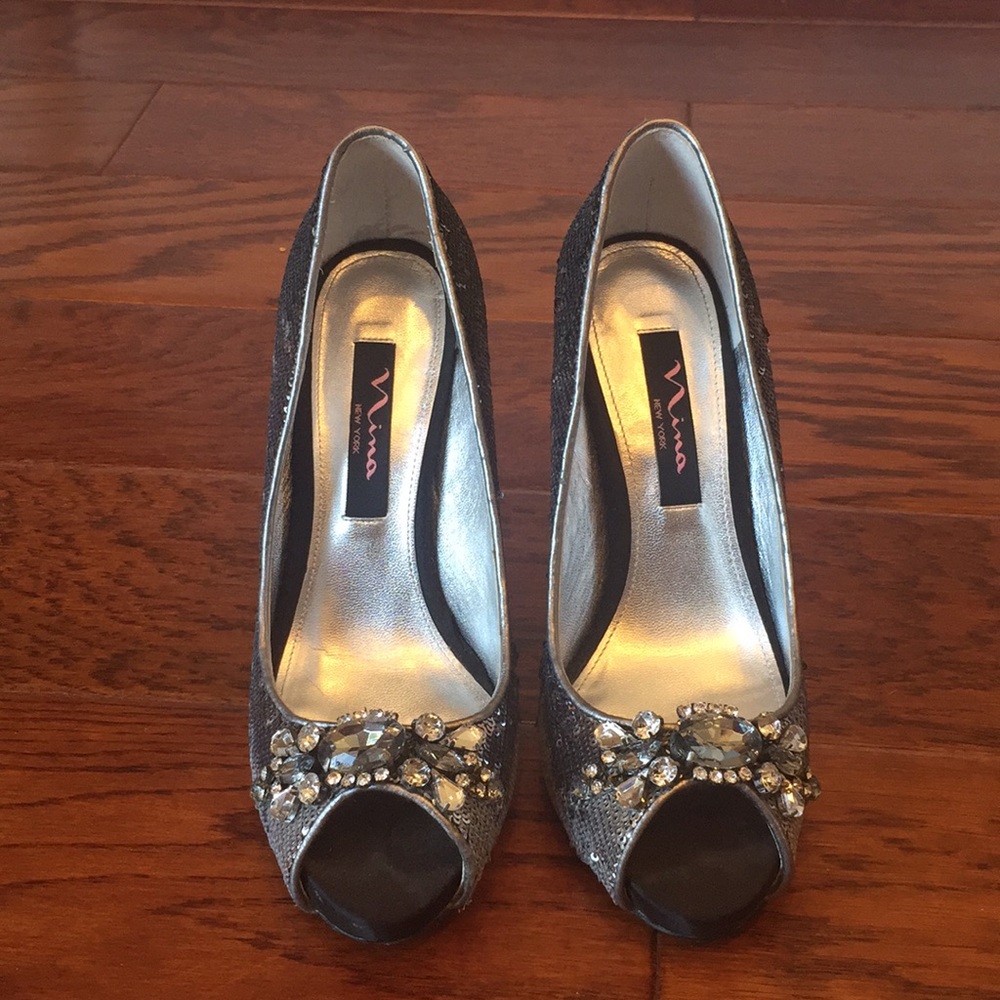 Nina sequin open shoes